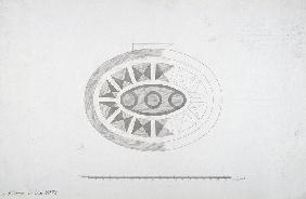 Achat-Pavillon von Zarskoje Selo. Entwurf für das Oval-Parkett