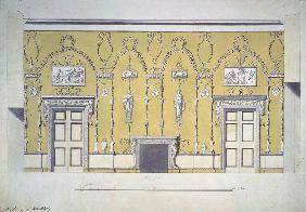Entwurf des Grünen Esszimmer im Grossen Palast von Zarskoje Selo