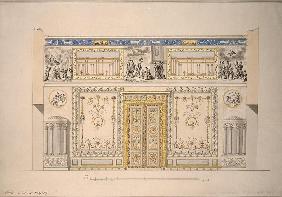 Entwurf für den Lyoner Saal (Gelbes Wohnzimmer) im Grossen Palast von Zarskoje Selo