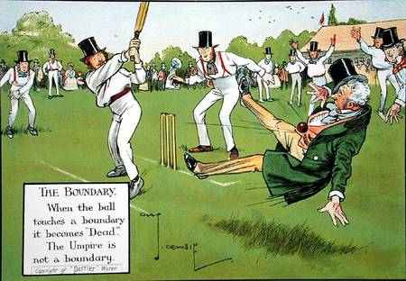 The Boundary, illustration from 'Laws of Cricket' von Charles Crombie