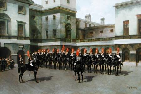 The Blues and Royals, Guard Mounting Parade, Whitehall von Charles Edouard Armand-Dumaresq