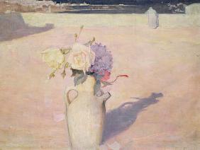 Flowers in a Vase against a background of Mustapha, Algiers 1891