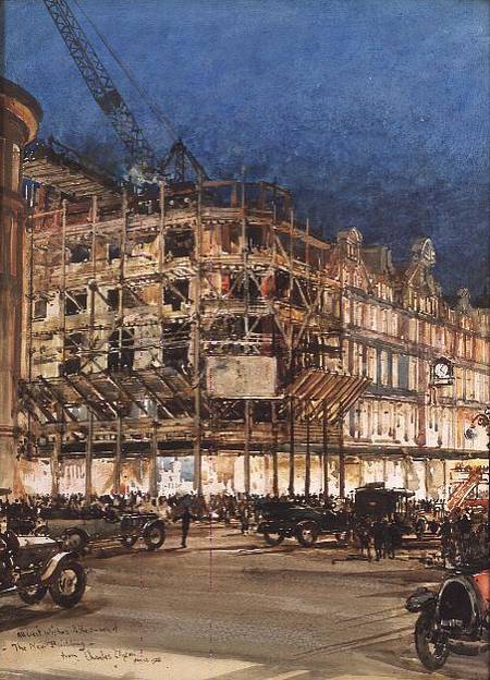 Construction of the New Building for Bourne and Hollingsworth, Oxford Street, London von Charles Edward Dixon