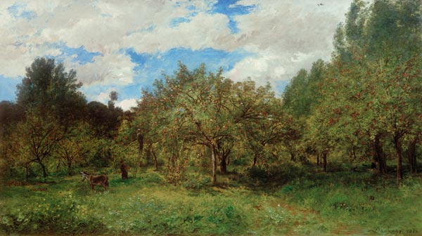 Le verger (Französischer Obstgarten zur Erntezeit) von Charles-François Daubigny