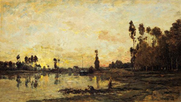 Sonnenuntergang über dem Fluss Oise 1845