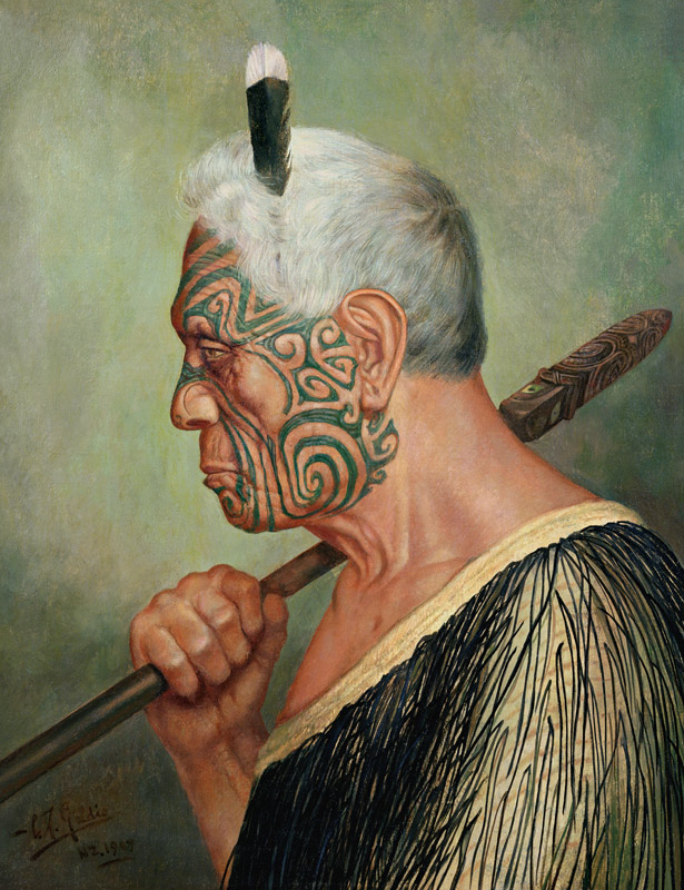 Ein Maori-Krieger von Charles Frederick Goldie
