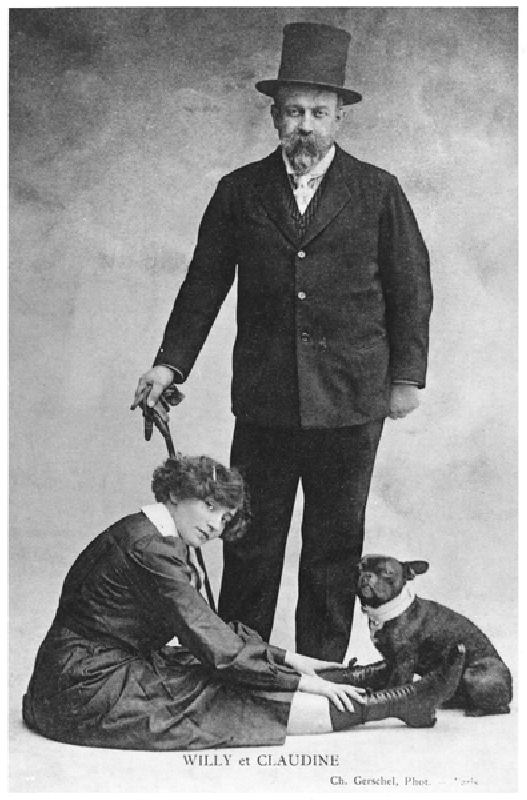 Postkarte mit Colette (1873-1954) und Willy (1859-1931) von Charles Gerschel