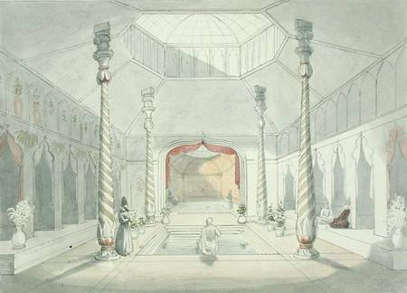 Interior of a Persian bath at Kermanshah von Charles Hamilton Smith