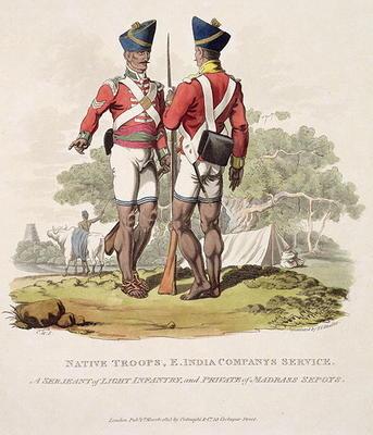 Native Troops in the East India Company's Service: a Sergeant of Light Infantry and a Private of the von Charles Hamilton Smith