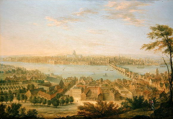 View of Old London Bridge (oil on canvas) von Charles Laurent Grevenbroeck