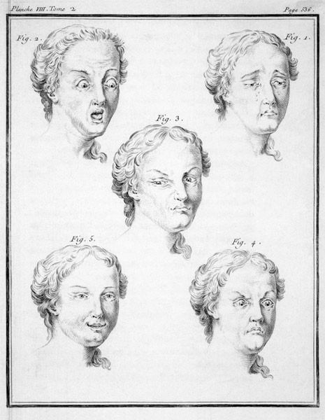 Heads showing different passions von Charles Le Brun