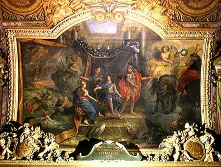 The Decision to Make War on the Dutch in 1671, Ceiling Painting from the Galerie des Glaces von Charles Le Brun