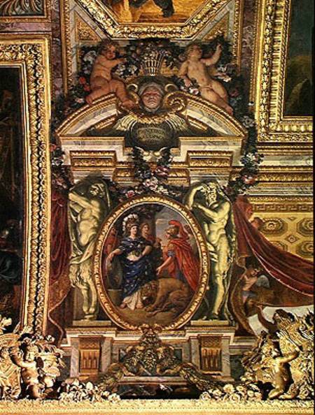 Spain Recognising the Pre-Eminence of France in 1662, Ceiling Painting from the Galerie des Glaces von Charles Le Brun