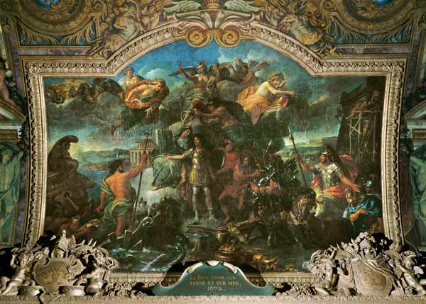 King Louis XIV (1638-1715) taking up Arms on Land and on Sea in 1672 von Charles Le Brun