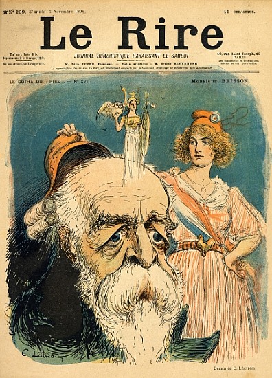 Caricature of Henri Brisson, from the front cover of ''Le Rire'', 5th November 1898 von Charles Leandre