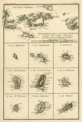 The Virgin Islands, from 'Atlas de Toutes les Parties Connues du Globe Terrestre' by Guillaume Rayna von Charles Marie Rigobert Bonne