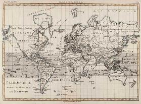 Map of the World using the Mercator Projection, from 'Atlas de Toutes les Parties Connues du Globe T 1889