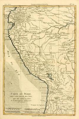 Peru, from 'Atlas de Toutes les Parties Connues du Globe Terrestre' by Guillaume Raynal (1713-96) pu 1881