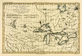 Western Canada, including the Five Great Lakes, from 'Atlas de Toutes les Parties Connues du Globe T 17th