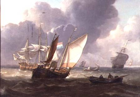 Dutch Three-Masters and Small Craft in a Swell von Charles Martin Powell