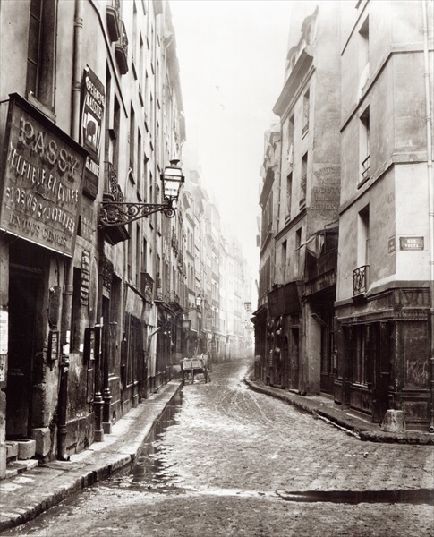 Rue Aumaire, from the Rue Volta, Paris, 1858-78 (b/w photo)  von Charles Marville
