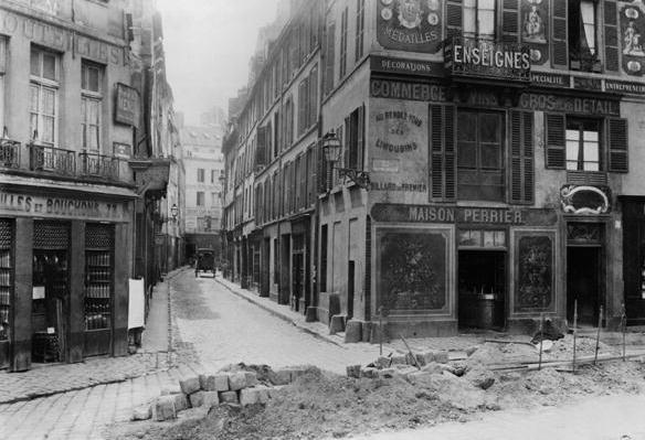 Rue Maitre Albert (from Quai de la Tournelle) Paris, 1858-78 (b/w photo)  von Charles Marville
