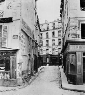 Rue Maitre Albert (from place Maubert) Paris, 1858-78 (b/w photo) 