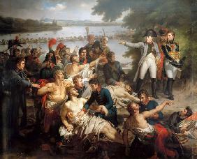 Napoleons Rückkehr auf die Insel Lobau am 23. Mai 1809 nach der Schlacht von Essling 1812