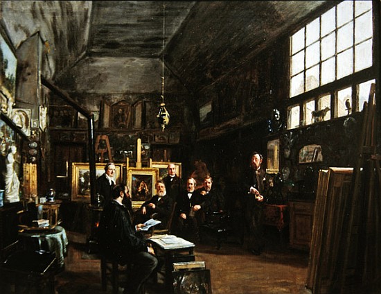 Meeting of the board of the Artesian Society of the Friends of the Arts, after 1874 von Charles Paul Etienne Desavary