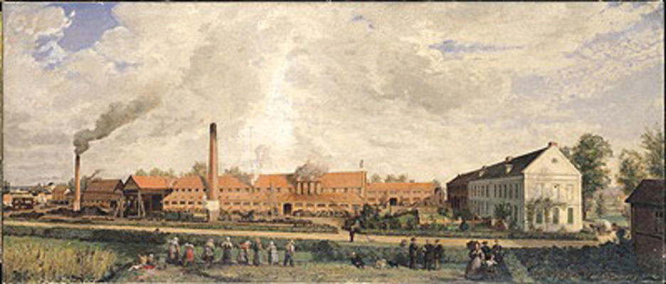 View of a Sugar Factory (oil on canvas) von Charles Paul Etienne Desavary