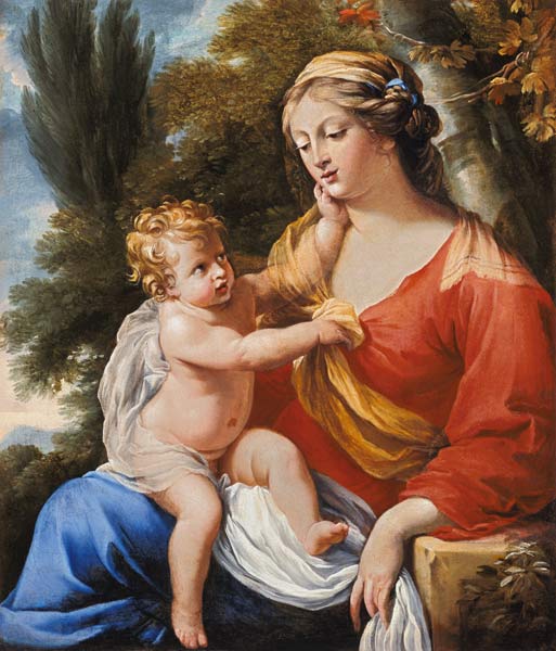 Die Jungfrau mit dem Kind in einer Landschaft. von Charles Poerson