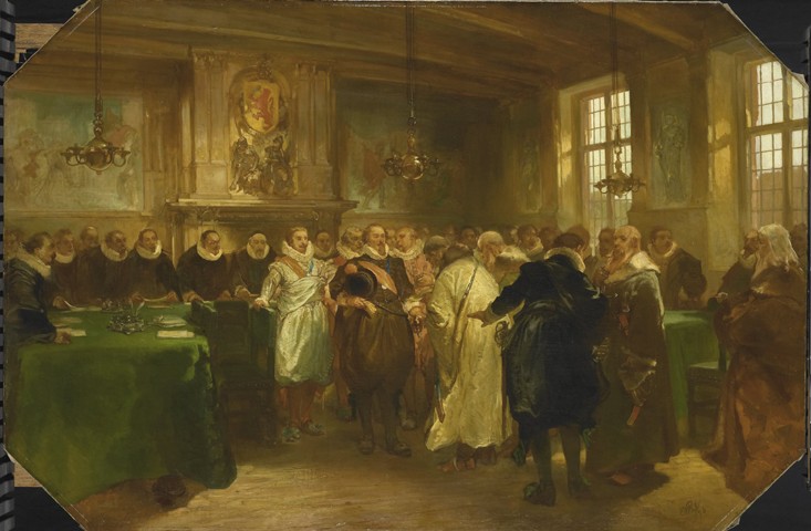 Prinz Moritz von Oranien empfängt die russische Botschaft 1614 von Charles Rochussen