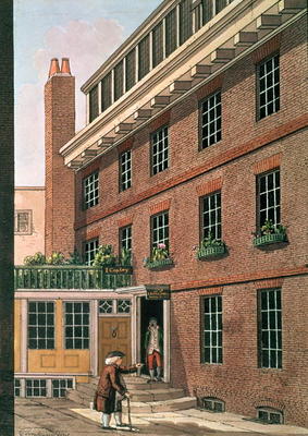 Dr Johnson and his servant, Francis at Bolt Court, Fleet Street, 1801 (w/c) von Charles Tomkins
