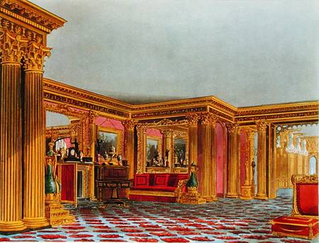 The Golden Drawing Room, Carlton House, from 'The History of the Royal Residences', engraved by Thom von Charles Wild