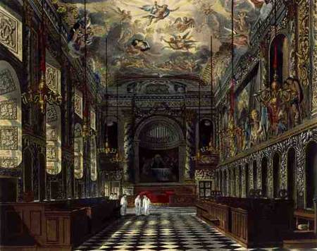 The Royal Chapel, Windsor Castle, from 'Royal Residences', engraved by Thomas Sutherland (b.1785), p von Charles Wild