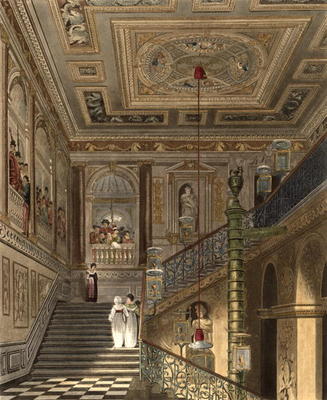 The Great Staircase at Kensington Palace From Pyne's 'Royal Residences', engraved by Richard Reeve ( von Charles Wild