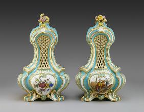 Pair of Triangular Pot-pourri Vases 1761