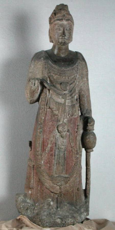 Bodhisattva Kuan-yin (Avalokitesvara) holding a vase, Sui Dynasty von Chinese School