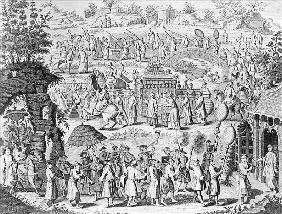 Procession of a bride going home to her husband; engraved by N. Parr (b/w photo); 