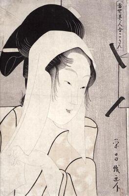 A bust portrait of Kokin, from the series 'Tosei bijin awase' (Gallery of Contemporary Beauties) 179 17th