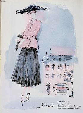 Modeteller von Christian Dior, Illustration aus der Zeitschrift Vogue, Juni 1947 1947