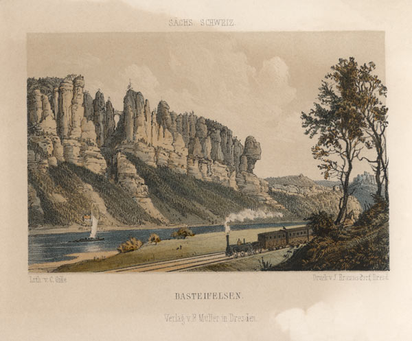 Elbsandsteingebirge, Bastei von Christian Friedrich Gille