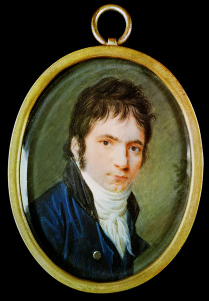 Miniature Portrait of Ludwig Van Beethoven (1770-1827) von Christian Hornemann