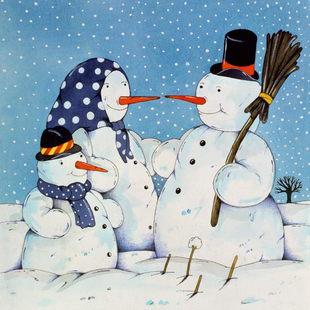 The Snowman Family, 1997 (w/c on paper)  von Christian  Kaempf