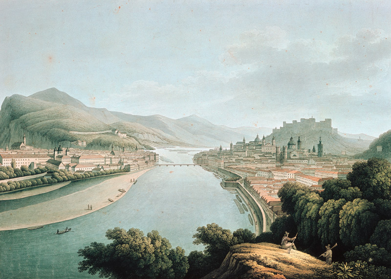 Salzburg, Blick vom Mönchsberg von Christian Gottlieb Hammer