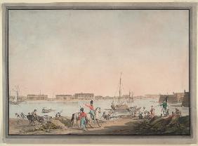 Blick auf St. Petersburgvon der Newa aus 1808