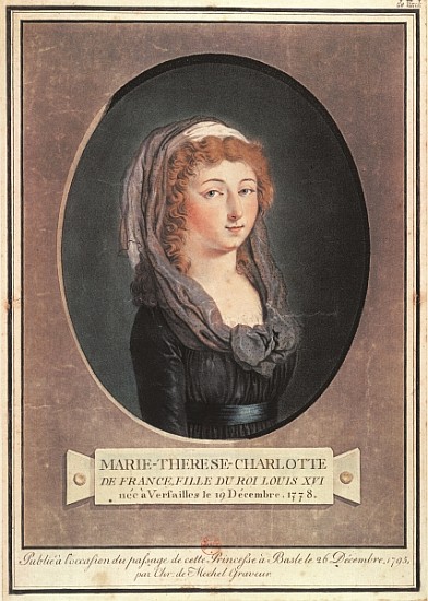 Marie-Therese-Charlotte de France (1778-1851) aged seventeen von Christian von Mechel