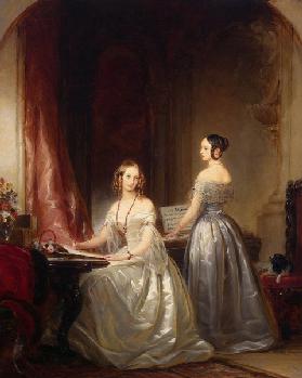 Großfürstinnen Alexandra Nikolajewna von Russland (1825-1844) und Olga Nikolaewna von Russland 1840