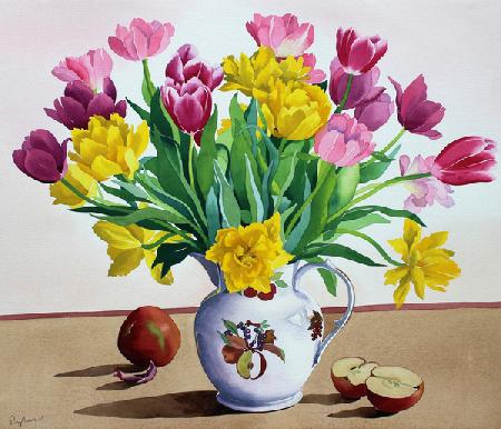 Tulips in Jug with Apples 2013