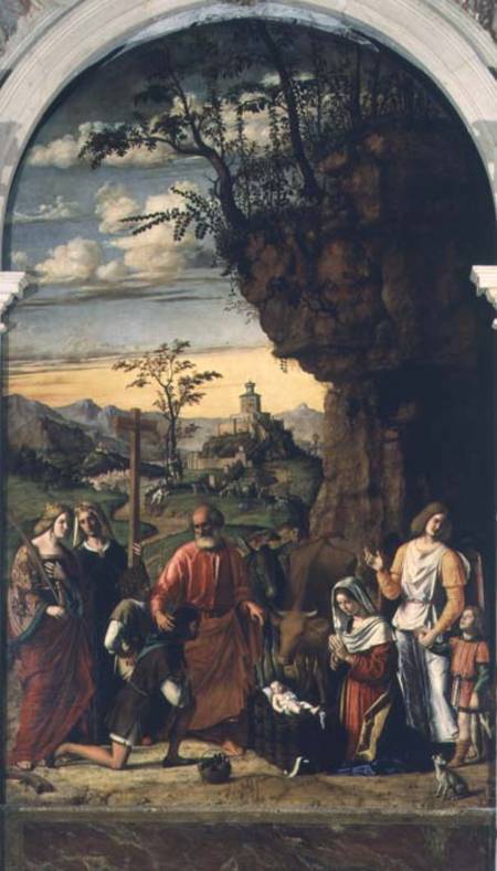 Nativity with Saints Helena, Catherine and Tobias the Angel von Giovanni Battista Cima da Conegliano